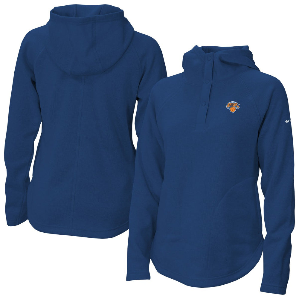 New York Knicks Women's Sweater Weather Quarter-Snap Hoodie Blue - Columbia