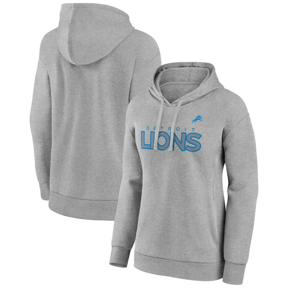 Detroit Lions Women's Check List Pullover Hoodie - Gray Hoodies