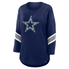Dallas Cowboys Women's Redzone Bling 3/4-Sleeve T-Shirt - Navy T-shirts