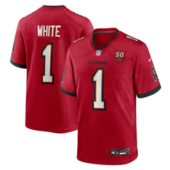 Rachaad White Tampa Bay Buccaneers 50th Anniversary Team Game Jersey - Red Jerseys