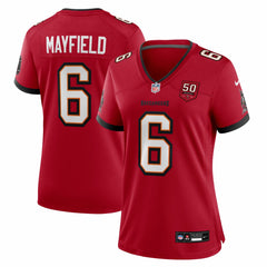 Baker Mayfield Tampa Bay Buccaneers Women's 50th Season Team Game Jersey - Red Jerseys