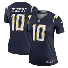 Justin Herbert Los Angeles Chargers Women's Alternate Super Chargers Legend Player Performance Top - Navy Tops