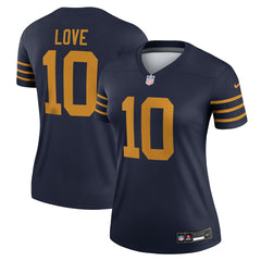 Jordan Love Green Bay Packers Women's The 1923 Classic Legend Player Dri-FIT Top - Navy Tops