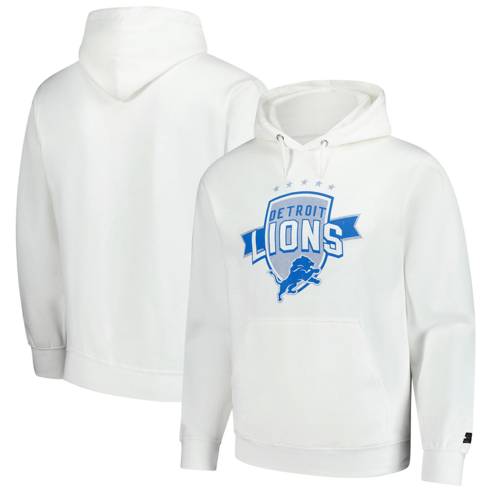 Detroit Lions Starter Vintage Pullover Hoodie - White Hoodies