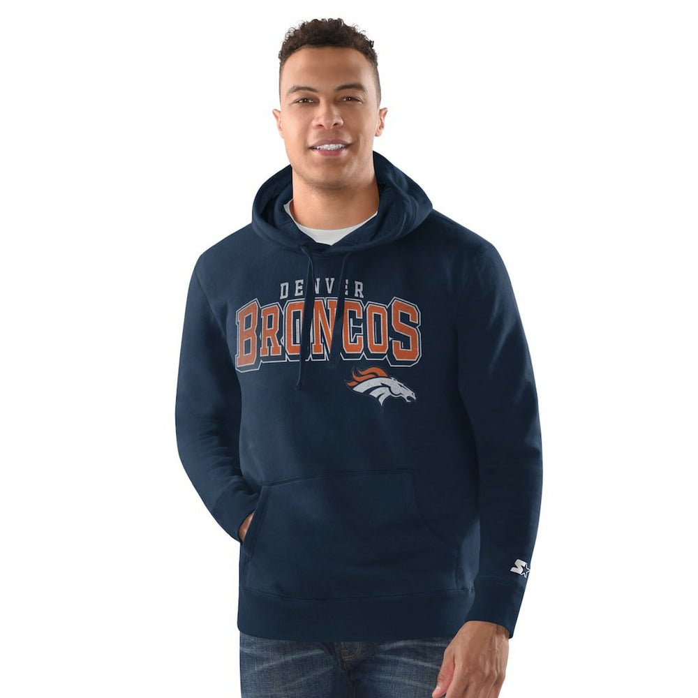 Denver Broncos Starter Vintage Pullover Hoodie - Navy Hoodies