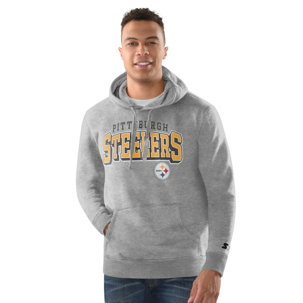 Pittsburgh Steelers Starter Vintage Pullover Hoodie - Heather Gray Hoodies