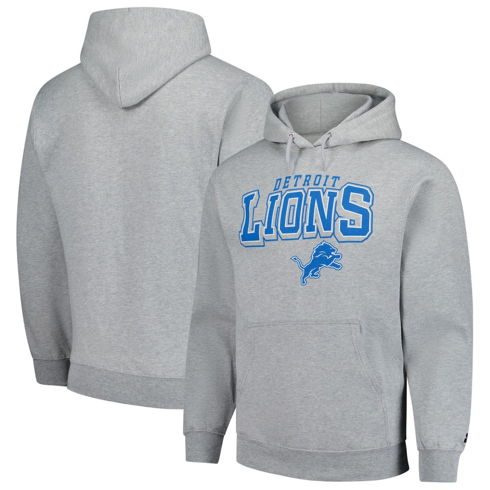 Detroit Lions Starter Vintage Pullover Hoodie - Heather Gray Hoodies