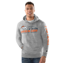 Denver Broncos Starter Vintage Pullover Hoodie - Heather Gray Hoodies