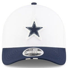Dallas Cowboys New Era Youth 2025 NFL Training Camp A-Frame 9FORTY Adjustable Hat - White/Navy Hats