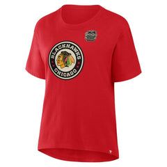 Chicago Blackhawks Fanatics Women's 2025 Winter Classic Primary Logo T-Shirt - Athletic Red | US 202530596