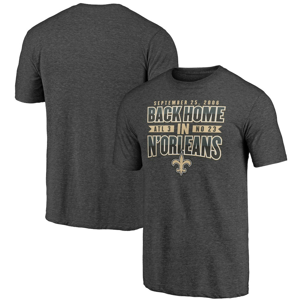 New Orleans Saints Vintage Tri-Blend T-Shirt - Charcoal T-shirts
