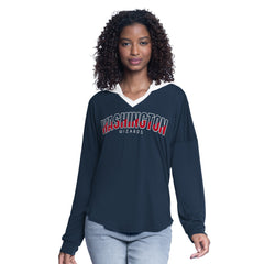 Washington Wizards G-III 4Her by Carl Banks Women's Bench Player Oversized Long Sleeve Hooded Top Navy
