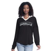 Brooklyn Nets G-III 4Her by Carl Banks Women's Bench Player Oversized Long Sleeve Hooded Top Black