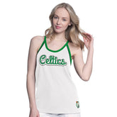 Boston Celtics G-III 4Her by Carl Banks Women's Curveball Racerback Scoop Neck Slub Tank Top White