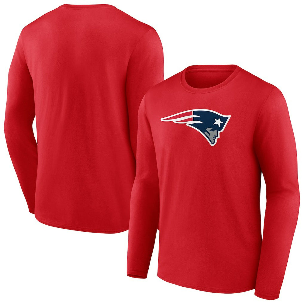 New England Patriots Primary Logo Long Sleeve T-Shirt - Red T-shirts