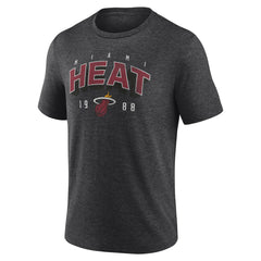 Miami Heat Backboard Tri-Blend T-Shirt Charcoal