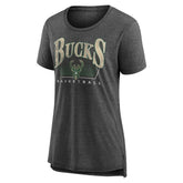 Milwaukee Bucks Women's Selection Tri-Blend T-Shirt Gray