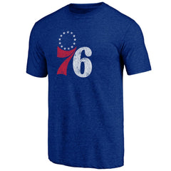 Philadelphia 76ers Distressed Tri-Blend T-Shirt Royal