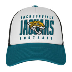 Jacksonville Jaguars Youth Essentials Trucker Adjustable Hat - White/Teal Hats
