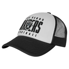 Las Vegas Raiders Youth Essentials Trucker Adjustable Hat - White/Black Hats