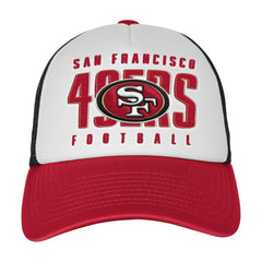 San Francisco 49ers Youth Essentials Trucker Adjustable Hat - White/Scarlet Hats