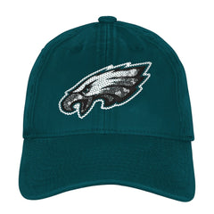 Philadelphia Eagles Outerstuff Girls Youth Gridiron Adjustable Hat - Midnight Green Hats