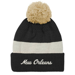 New Orleans Saints Outerstuff Youth Modern Fan Cuffed Knit Hat with Pom - Black Hats