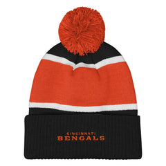 Cincinnati Bengals Outerstuff Girls Let's Play Cuffed Knit Hat with Pom - Black Hats