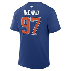 Connor McDavid Edmonton Oilers Fanatics Authentic Stack Name & Number T-Shirt - Royal | US 202539689