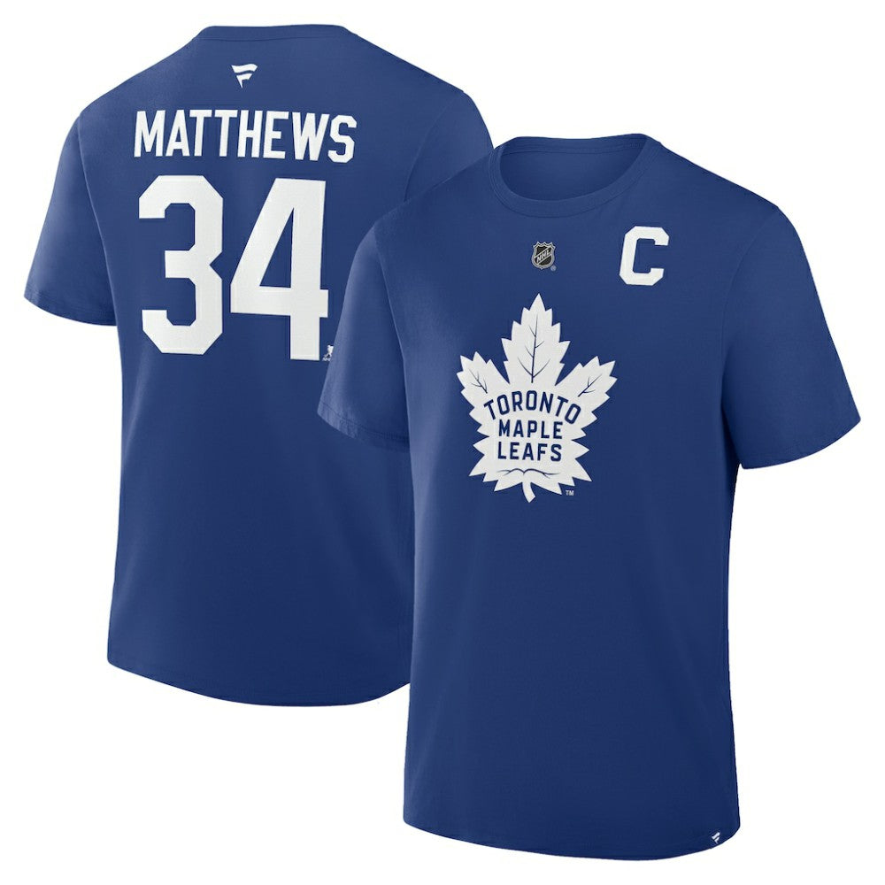 Auston Matthews Toronto Maple Leafs Fanatics Authentic Stack Name & Number T-Shirt - Blue | US 202539690