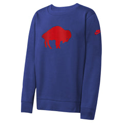 Buffalo Bills Youth Rewind Essential Pullover Crewneck Sweatshirt - Royal Pullover