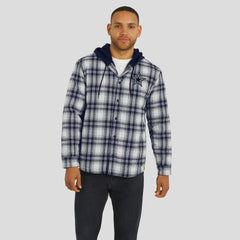 Dallas Cowboys Darius Rucker Collection Plaid Flannel Quilted Full-Snap Hooded Shacket - Navy