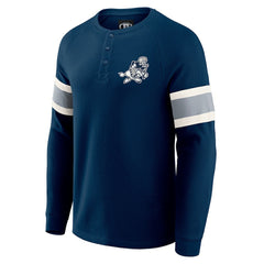 Dallas Cowboys Darius Rucker Collection Waffle-Knit Raglan Long Sleeve Henley T-Shirt - Navy T-shirts