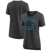 Carolina Panthers Women's Vintage Arch Tri-Blend T-Shirt - Charcoal T-shirts