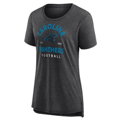 Carolina Panthers Women's Vintage Arch Tri-Blend T-Shirt - Charcoal T-shirts