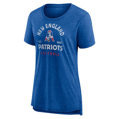 New England Patriots Women's Vintage Arch Tri-Blend T-Shirt - Royal T-shirts