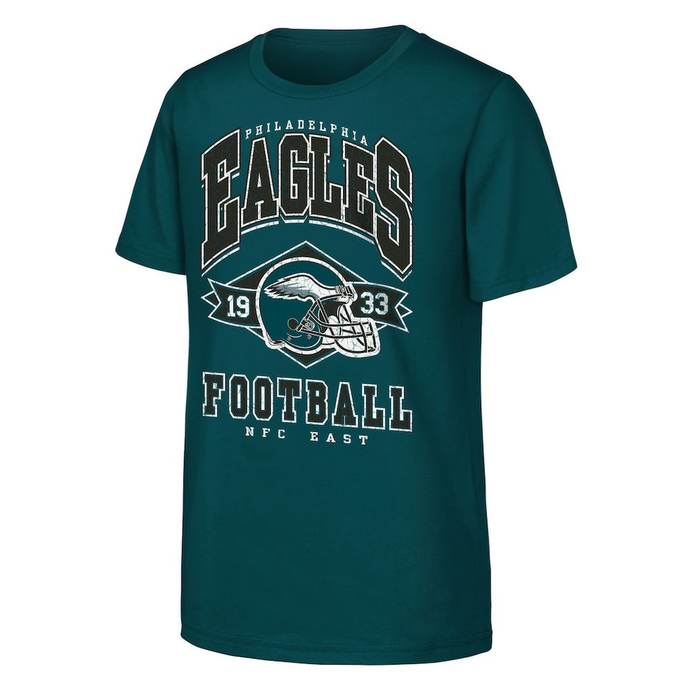 Philadelphia Eagles Outerstuff Youth Kick Off T-Shirt - Midnight Green T-shirts