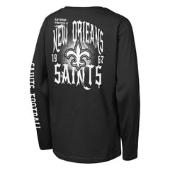 New Orleans Saints Outerstuff Youth Rumble Long Sleeve T-Shirt - Black T-shirts