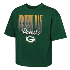 Green Bay Packers Outerstuff Girls Youth Big City Boxy T-Shirt - Green T-shirts