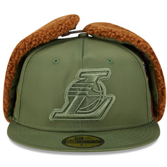 Los Angeles Lakers x Alpha Industries Dog Ear 59FIFTY Fitted Hat Olive - New Era