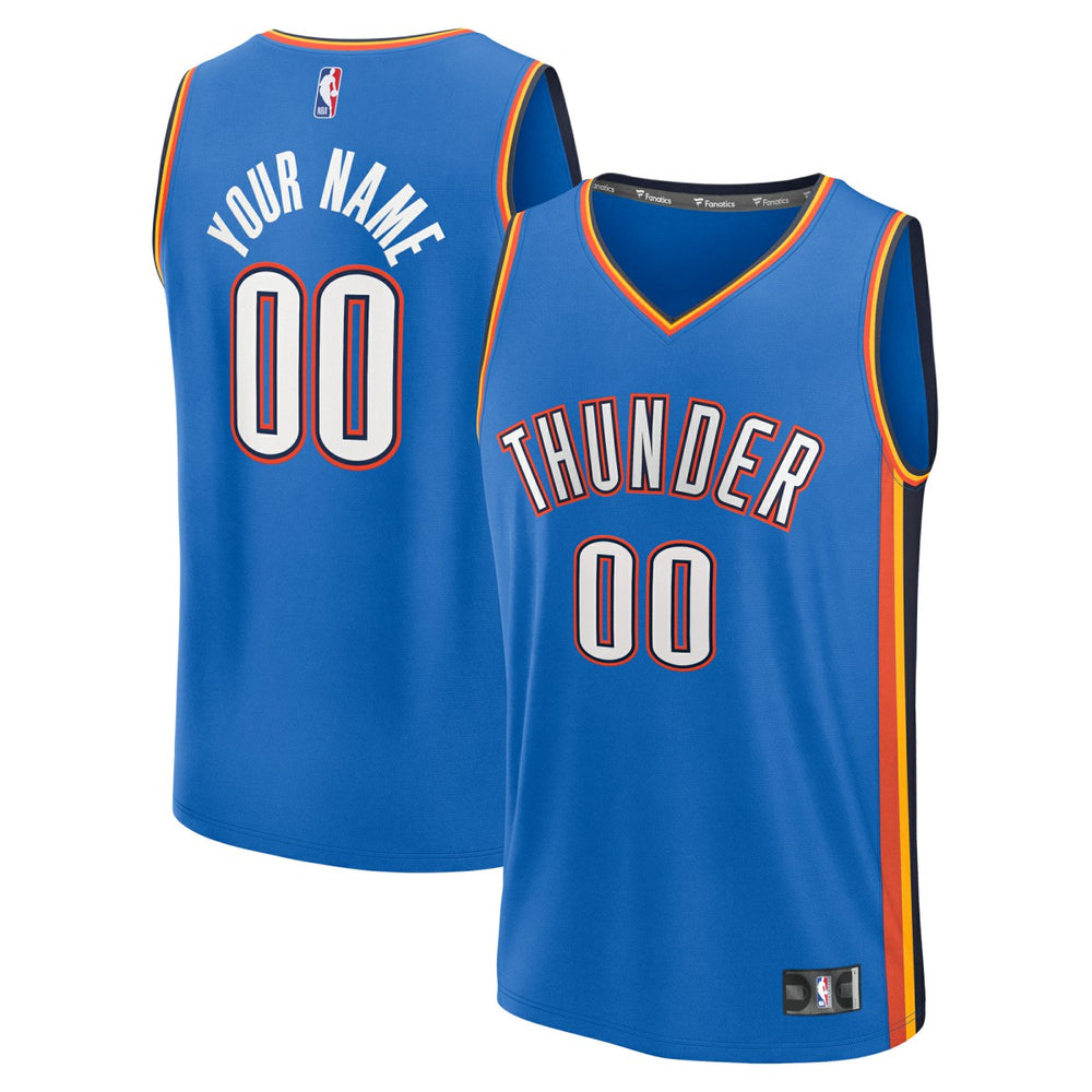 Oklahoma City Thunder Youth Fast Break Custom Replica Jersey Blue Icon Edition - Fanatics