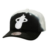 Miami Heat Dip Dye Pro Crown Adjustable Hat Black/White - Mitchell & Ness