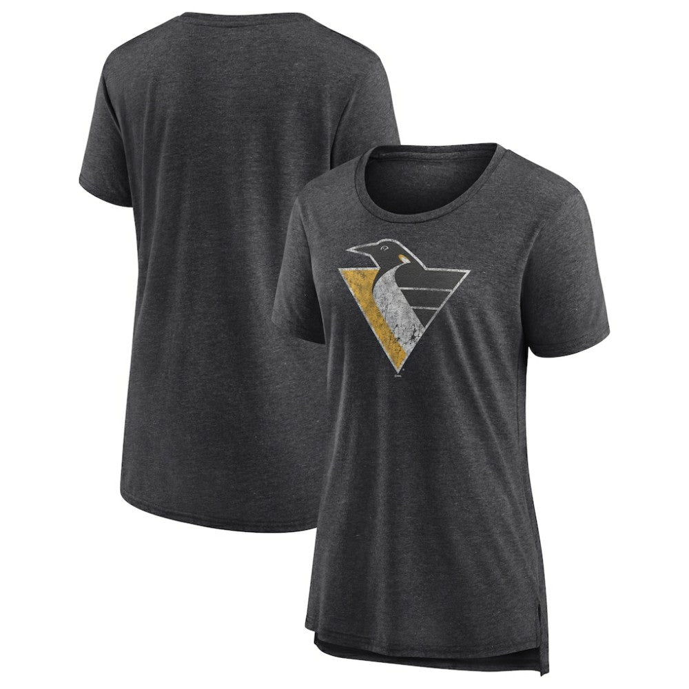 Pittsburgh Penguins Women's Slow Whistle Tri-Blend T-Shirt - Gray | US 202545073