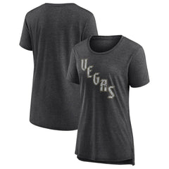 Vegas Golden Knights Women's Slow Whistle Tri-Blend T-Shirt - Gray | US 202545075