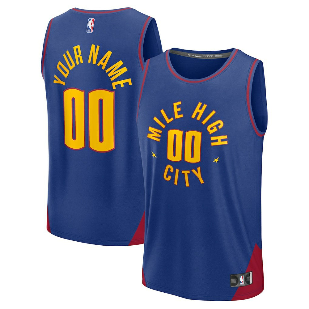 Denver Nuggets Fast Break Custom Jersey Statement Editi- Blue - Fanatics