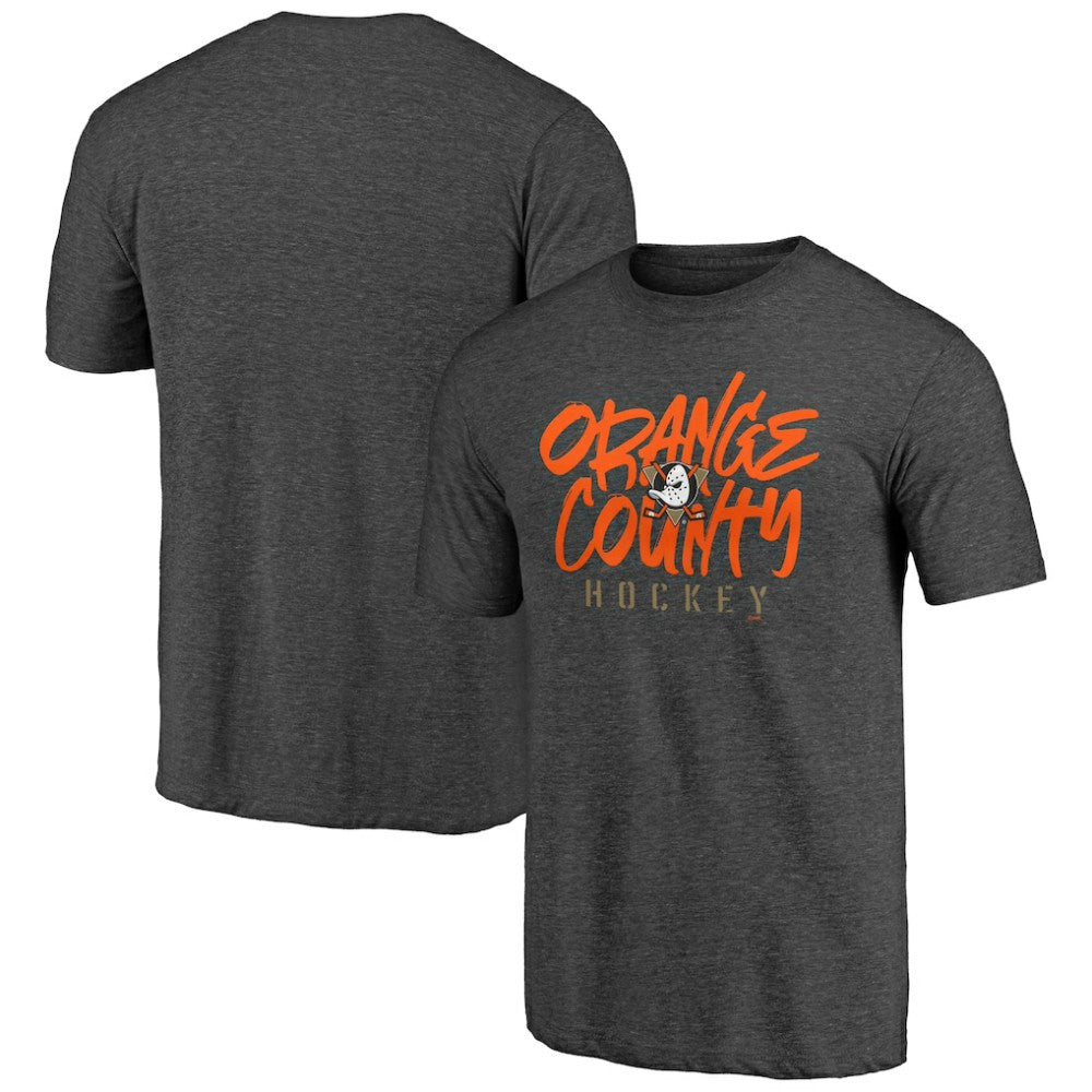 Anaheim Ducks Shoot to Score Tri-Blend T-Shirt - Charcoal | US 202545406