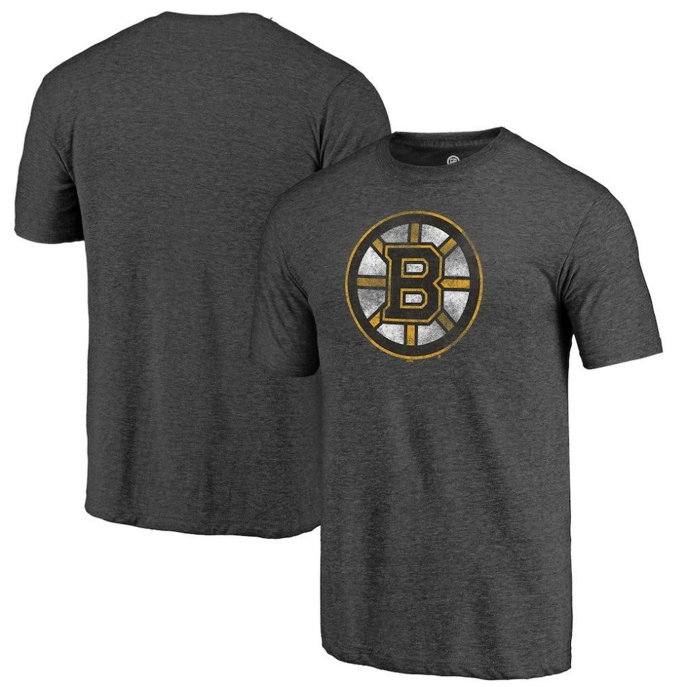 Boston Bruins Distressed Tri-Blend T-Shirt - Charcoal | US 202545409