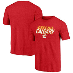 Calgary Flames Shoot to Score Tri-Blend T-Shirt - Red | US 202545425