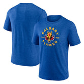 Calgary Flames Represent Tri-Blend T-Shirt - Blue | US 202545426
