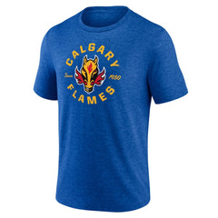 Calgary Flames Represent Tri-Blend T-Shirt - Blue | US 202545426